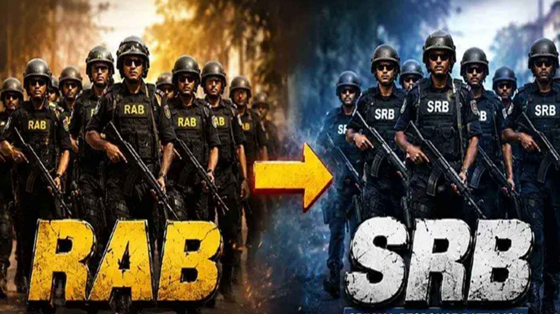 র‍্যাব বিলুপ্ত করে গেজেট, নতুন বাহিনী এসআরবির যাত্রা শুরু