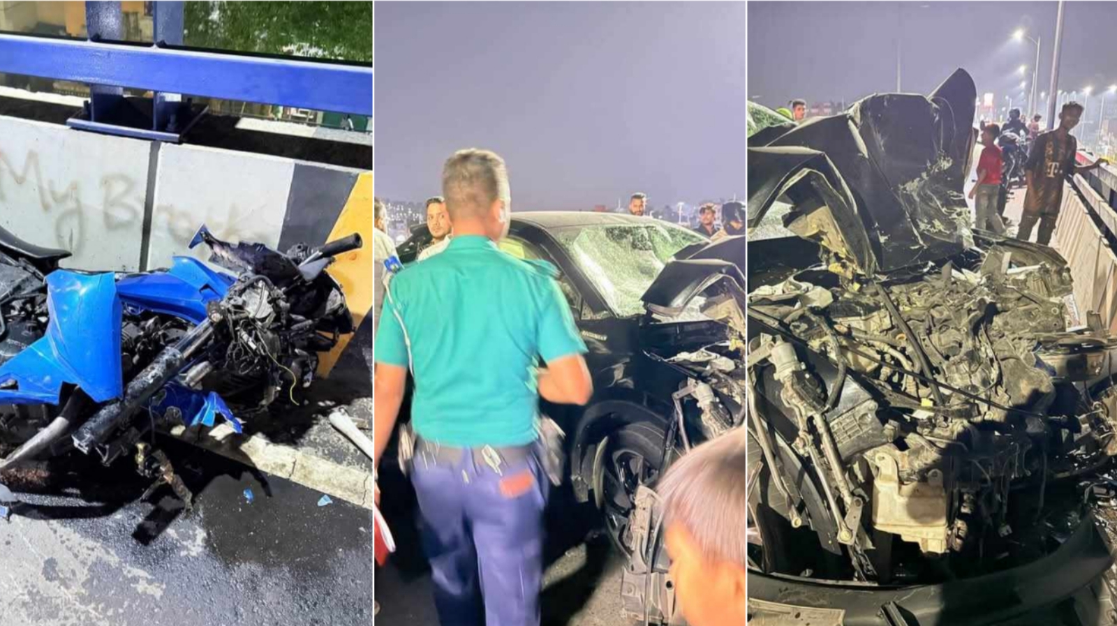 কালশী ফ্লাইওভারে গাড়ির সঙ্গে মোটরসাইকেল সংঘর্ষ, নিহত ২
