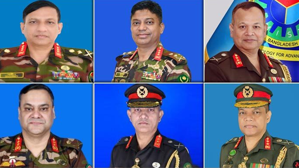 সেনাবাহিনীর ৬ উচ্চ পদে রদবদল, কোন দায়িত্বে কে?